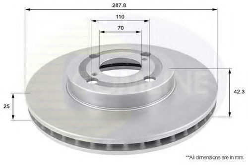 Disc frana TOYOTA COROLLA Liftback (E11) (1997 - 2002) COMLINE ADC01107V piesa NOUA