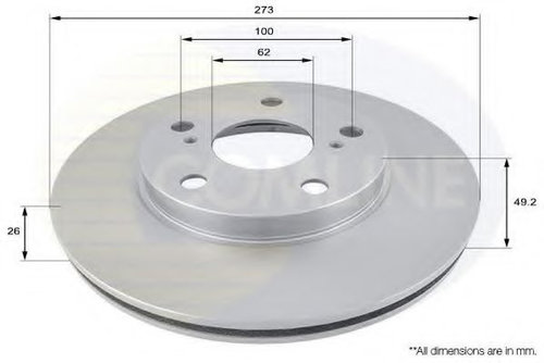 Disc frana TOYOTA COROLLA Limuzina (E15) (2006 - 2016) COMLINE ADC01139V piesa NOUA