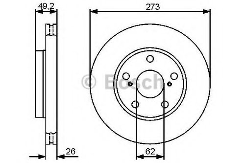 Disc frana TOYOTA COROLLA Limuzina (E15) (2006 - 2016) BOSCH 0 986 479 425 piesa NOUA