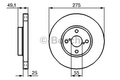 Disc frana TOYOTA COROLLA Verso (ZDE12, CDE12) (2001 - 2004) BOSCH 0 986 479 245 piesa NOUA