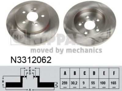 Disc frana TOYOTA PRIUS (ZVW5) (2015 - 2016) NIPPARTS N3312062 piesa NOUA