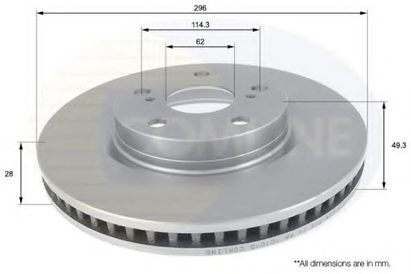 Disc frana TOYOTA RAV 4 IV (WWA4, AVA4, ZSA4, ALA4) (2012 - 2016) COMLINE ADC01147V piesa NOUA