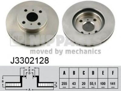 Disc frana TOYOTA YARIS (P13) (2010 - 2016) NIPPARTS J3302128 piesa NOUA