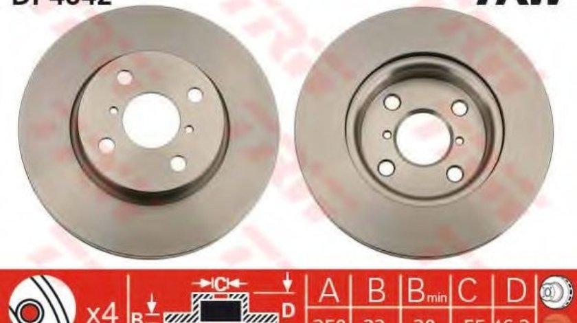 Disc frana TOYOTA YARIS (P13) (2010 - 2016) TRW DF4842 piesa NOUA