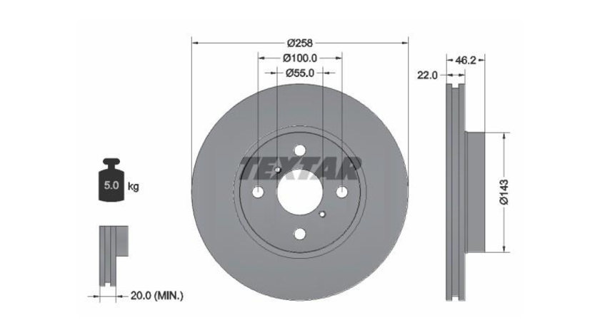 Disc frana Toyota YARIS/VITZ (NHP13_, NSP13_, NCP13_, KSP13_, NLP13_) 2010-2016 #2 0986479363