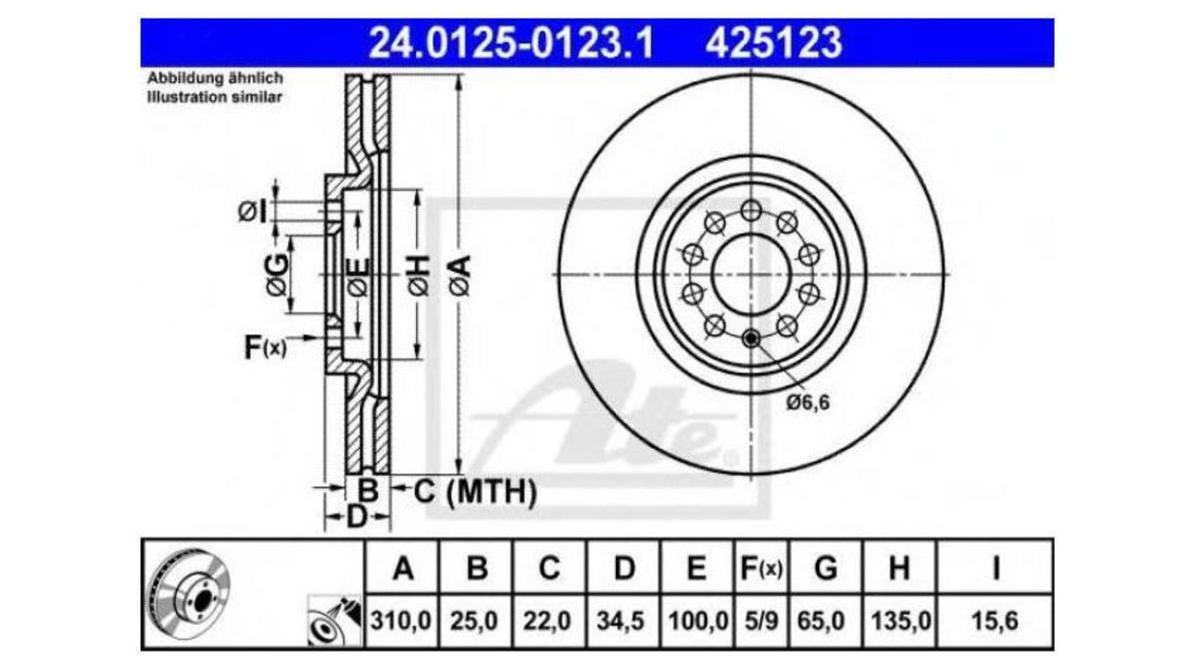 Disc frana Volkswagen AUDI A1 Sportback (8XA, 8XK) 2011-2016 #2 09788010