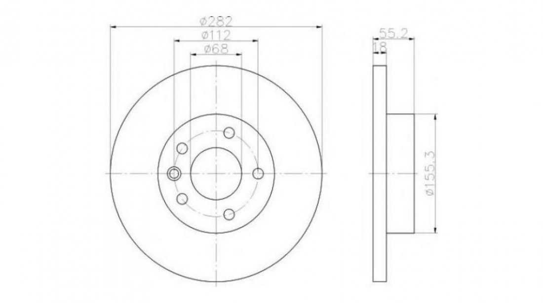 Disc frana Volkswagen VW TRANSPORTER / CARAVELLE Mk IV bus (70XB, 70XC, 7DB, 7DW) 1990-2003 #2 08713210