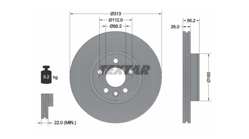 Disc frana Volkswagen VW TRANSPORTER Mk IV caroserie (70XA) 1990-2003 #2 0986478296