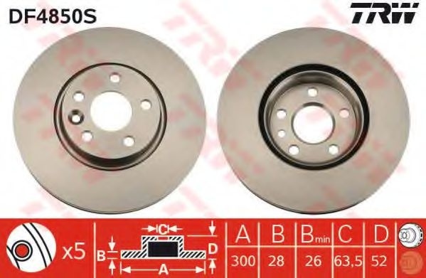 Disc frana VOLVO S60 II (2010 - 2016) TRW DF4850S piesa NOUA