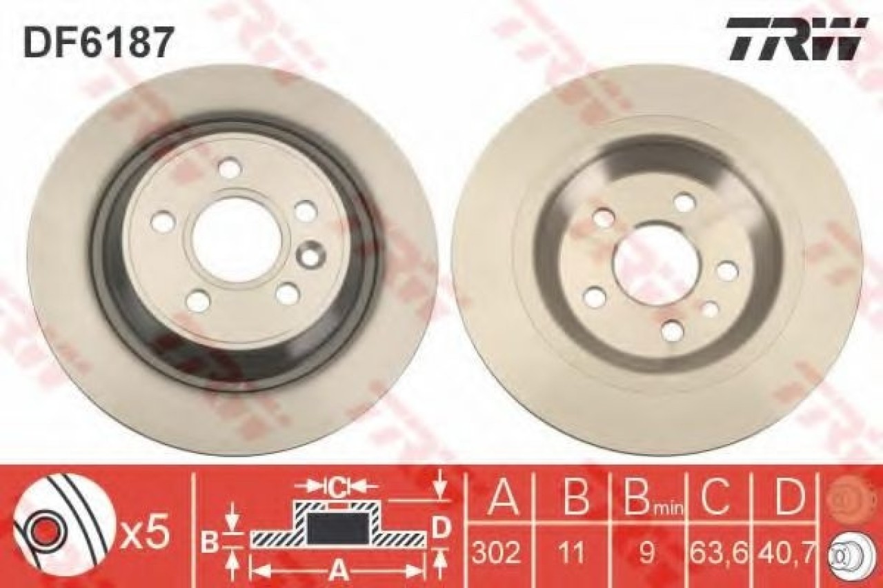 Disc frana VOLVO S60 II (2010 - 2016) TRW DF6187 piesa NOUA