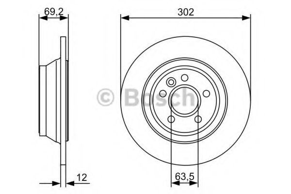 Disc frana VOLVO S80 I (TS, XY) (1998 - 2006) BOSCH 0 986 479 396 piesa NOUA