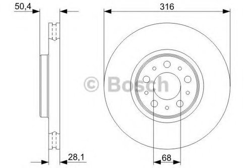 Disc frana VOLVO V70 II (SW) (2000 - 2007) BOSCH 0 986 479 C85 piesa NOUA