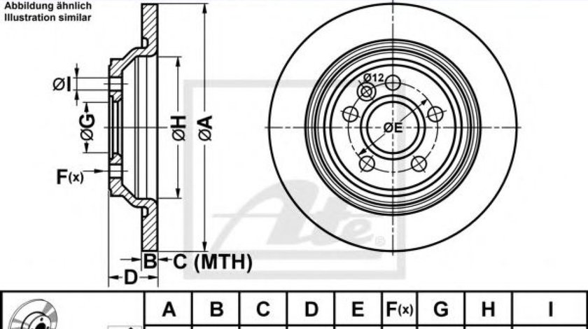 Disc frana VOLVO V70 III (BW) (2007 - 2016) ATE 24.0111-0147.1 piesa NOUA