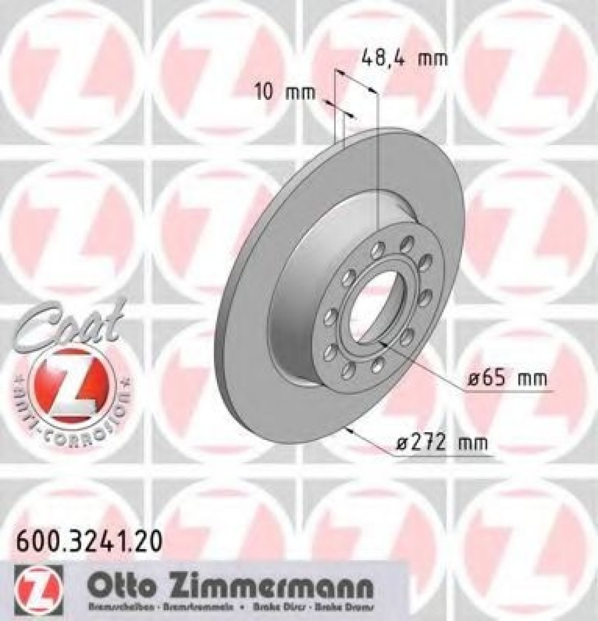 Disc frana VW BEETLE Cabriolet (5C7) (2011 - 2016) ZIMMERMANN 600.3241.20 piesa NOUA