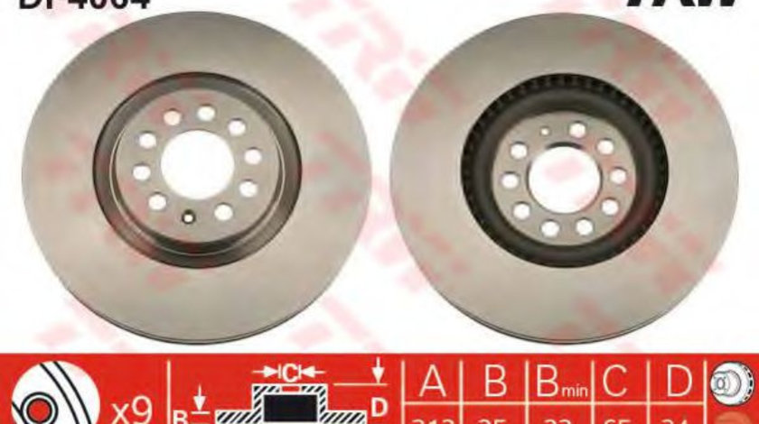 Disc frana VW BORA (1J2) (1998 - 2005) TRW DF4064 piesa NOUA