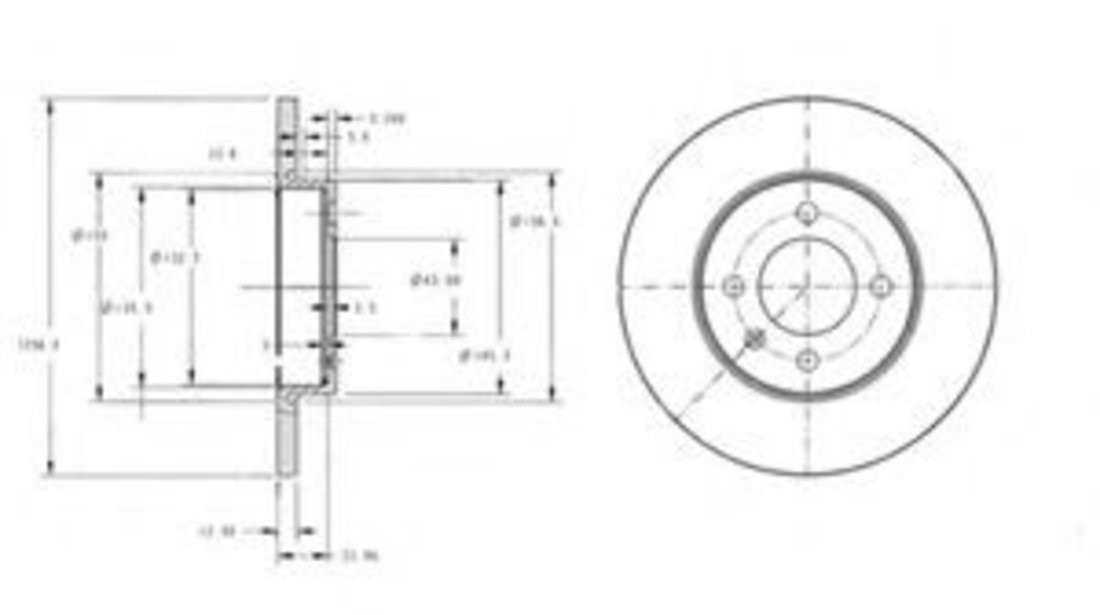 Disc frana VW CADDY II Combi (9K9B) (1995 - 2004) DELPHI BG2454 piesa NOUA