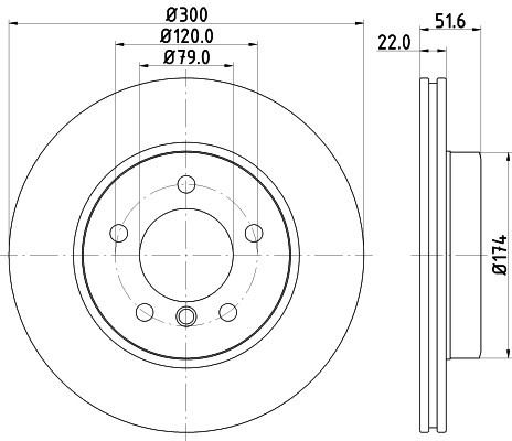 Disc frana VW CADDY III Caroserie (2KA, 2KH, 2CA, 2CH) (2004 - 2016) KRIEGER 0950004115 piesa NOUA