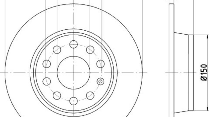 Disc frana VW CADDY IV Caroserie (SAA, SAH) (2015 - 2016) KRIEGER 0950004040 piesa NOUA