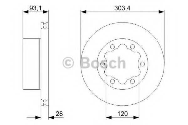 Disc frana VW CRAFTER 30-50 caroserie (2E) (2006 - 2016) BOSCH 0 986 479 296 piesa NOUA