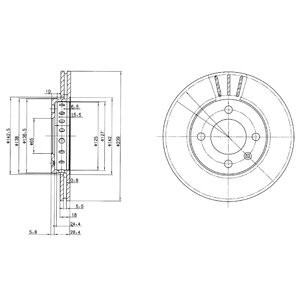 Disc frana VW FOX (5Z1, 5Z3) (2003 - 2016) KRIEGER 0950004023 piesa NOUA