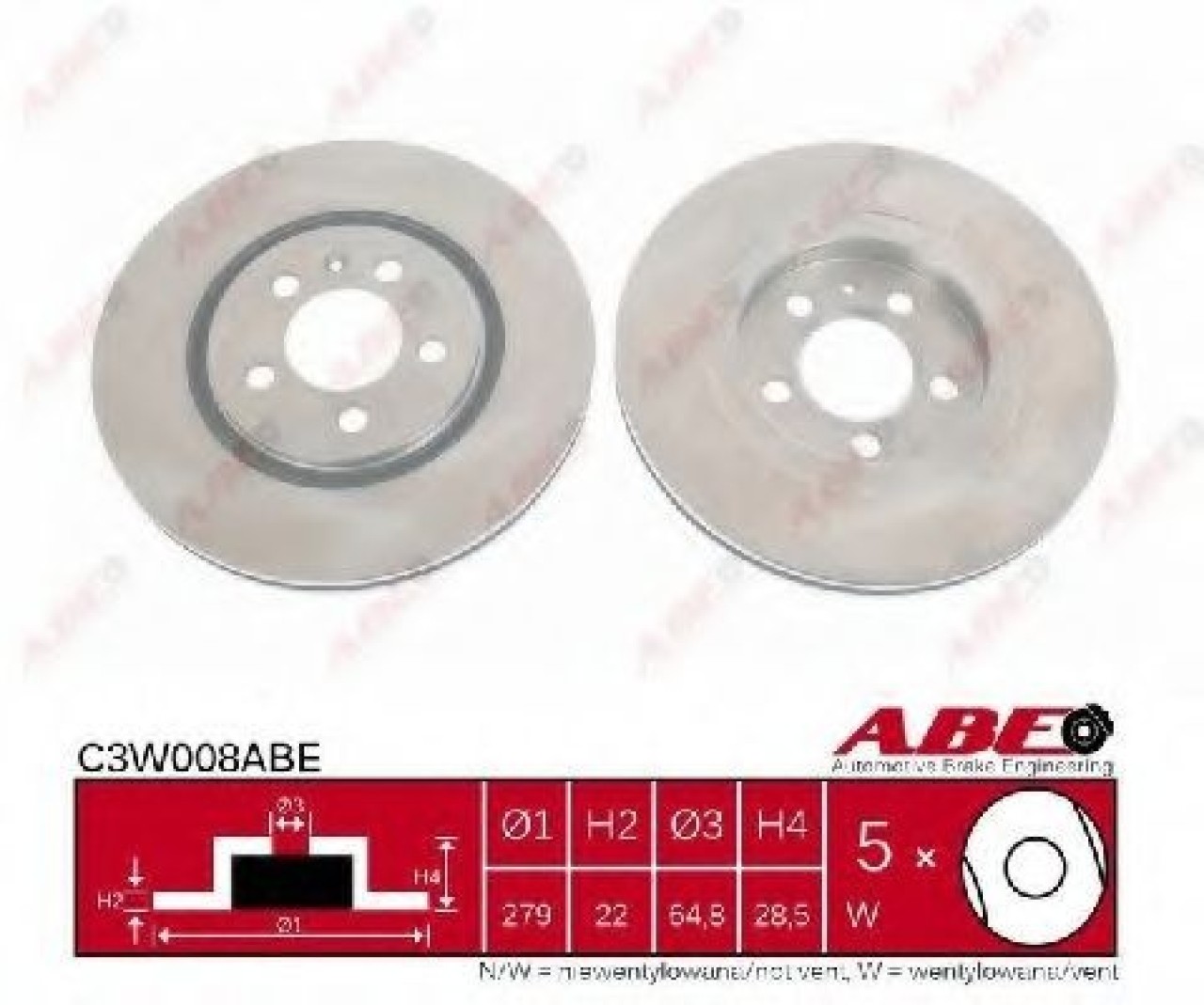 Disc frana VW GOLF III (1H1) (1991 - 1998) ABE C3W008ABE piesa NOUA