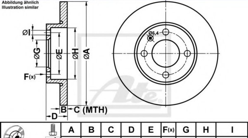 Disc frana VW GOLF III (1H1) (1991 - 1998) ATE 24.0112-0106.1 piesa NOUA