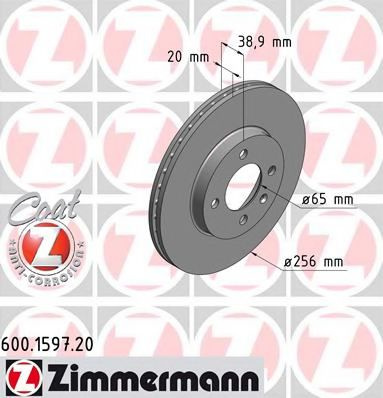 Disc frana VW GOLF III (1H1) (1991 - 1998) ZIMMERMANN 600.1597.20 piesa NOUA