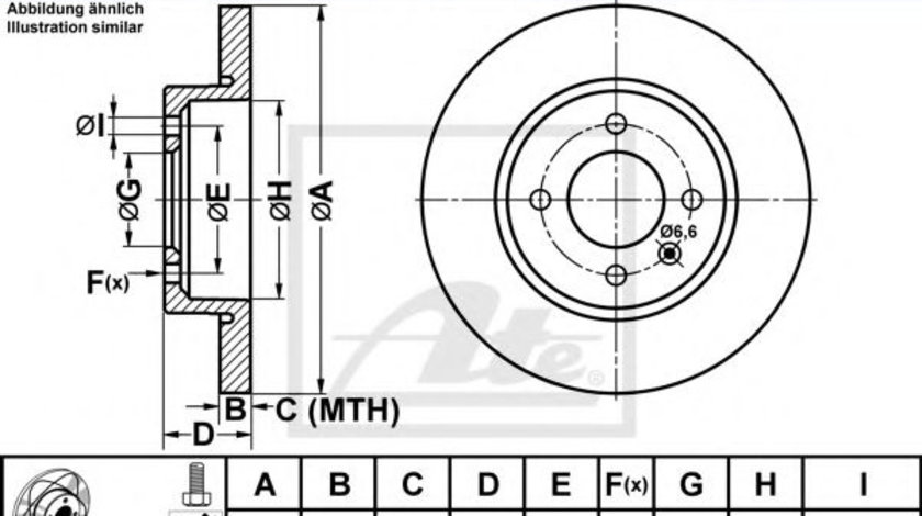 Disc frana VW GOLF III Cabriolet (1E7) (1993 - 1998) ATE 24.0313-0178.1 piesa NOUA