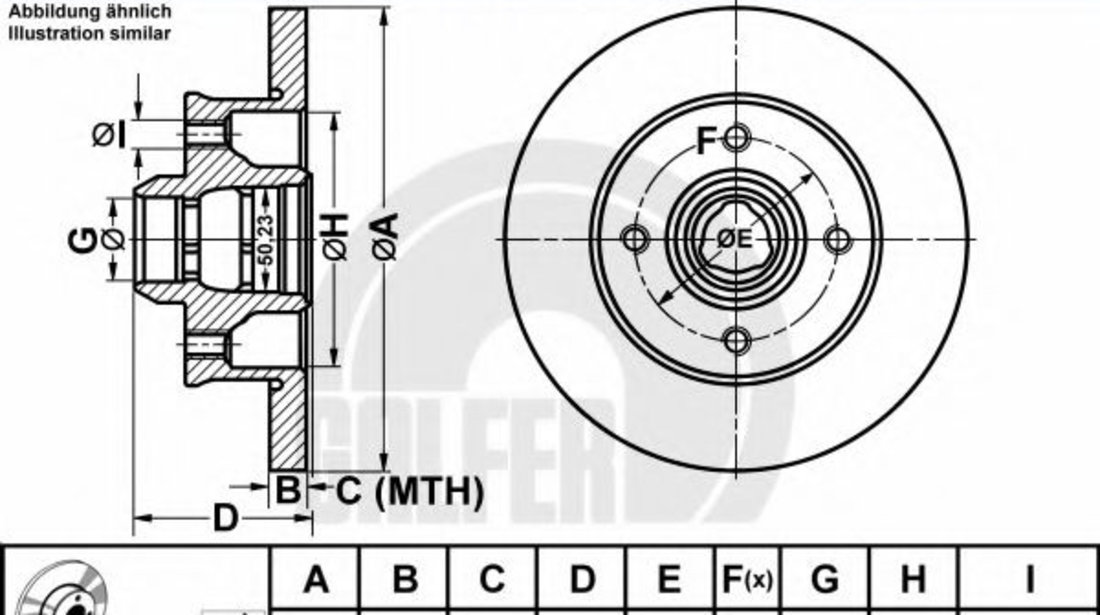 Disc frana VW GOLF III Cabriolet (1E7) (1993 - 1998) GALFER B1.G210-0111.1 piesa NOUA