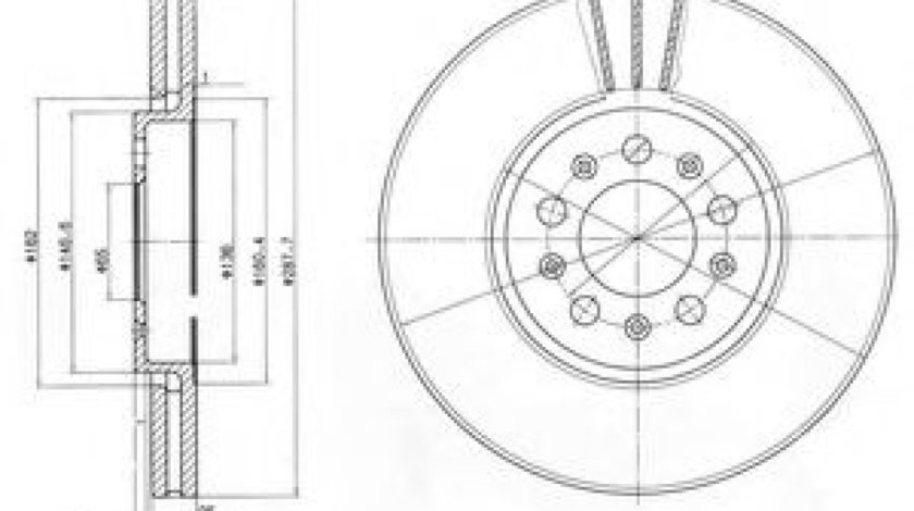 Disc frana VW GOLF IV Variant (1J5) (1999 - 2006) DELPHI BG3035C piesa NOUA