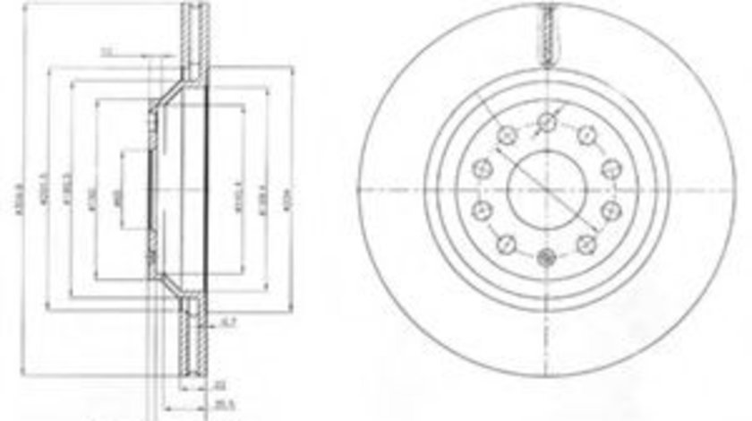 Disc frana VW GOLF V (1K1) (2003 - 2009) DELPHI BG3975 piesa NOUA