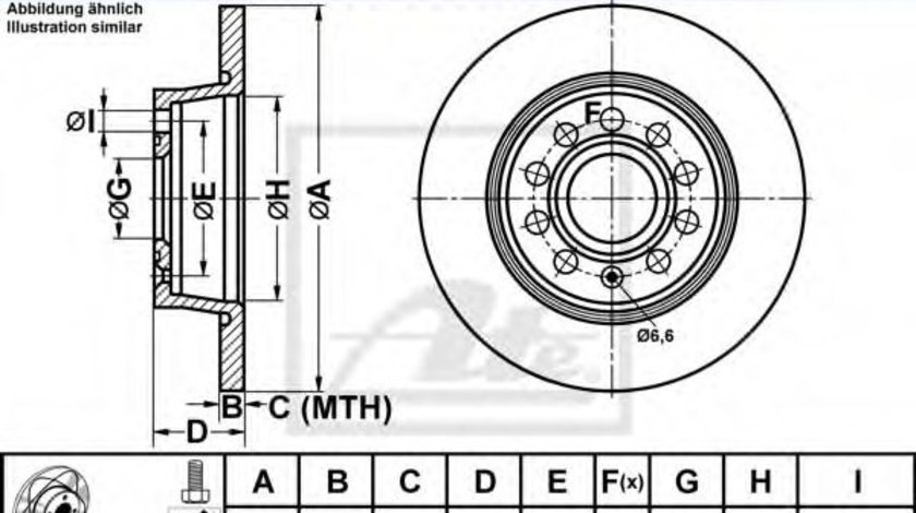 Disc frana VW GOLF VI (5K1) (2008 - 2013) ATE 24.0310-0356.1 piesa NOUA