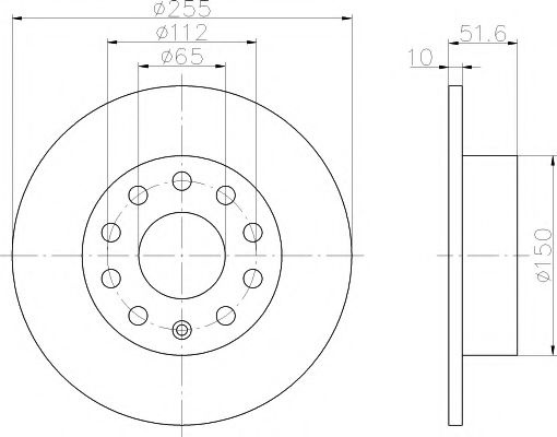 Disc frana VW GOLF VI (5K1) (2008 - 2013) HELLA PAGID 8DD 355 109-601 piesa NOUA