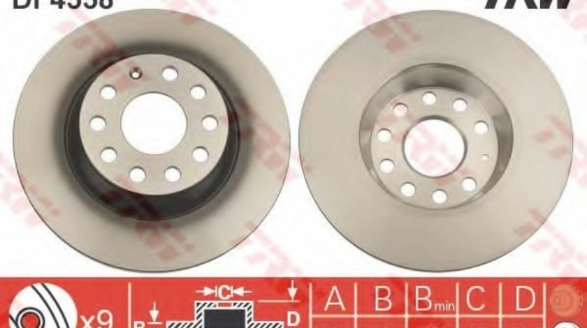 Disc frana VW GOLF VI (5K1) (2008 - 2013) TRW DF4558 piesa NOUA