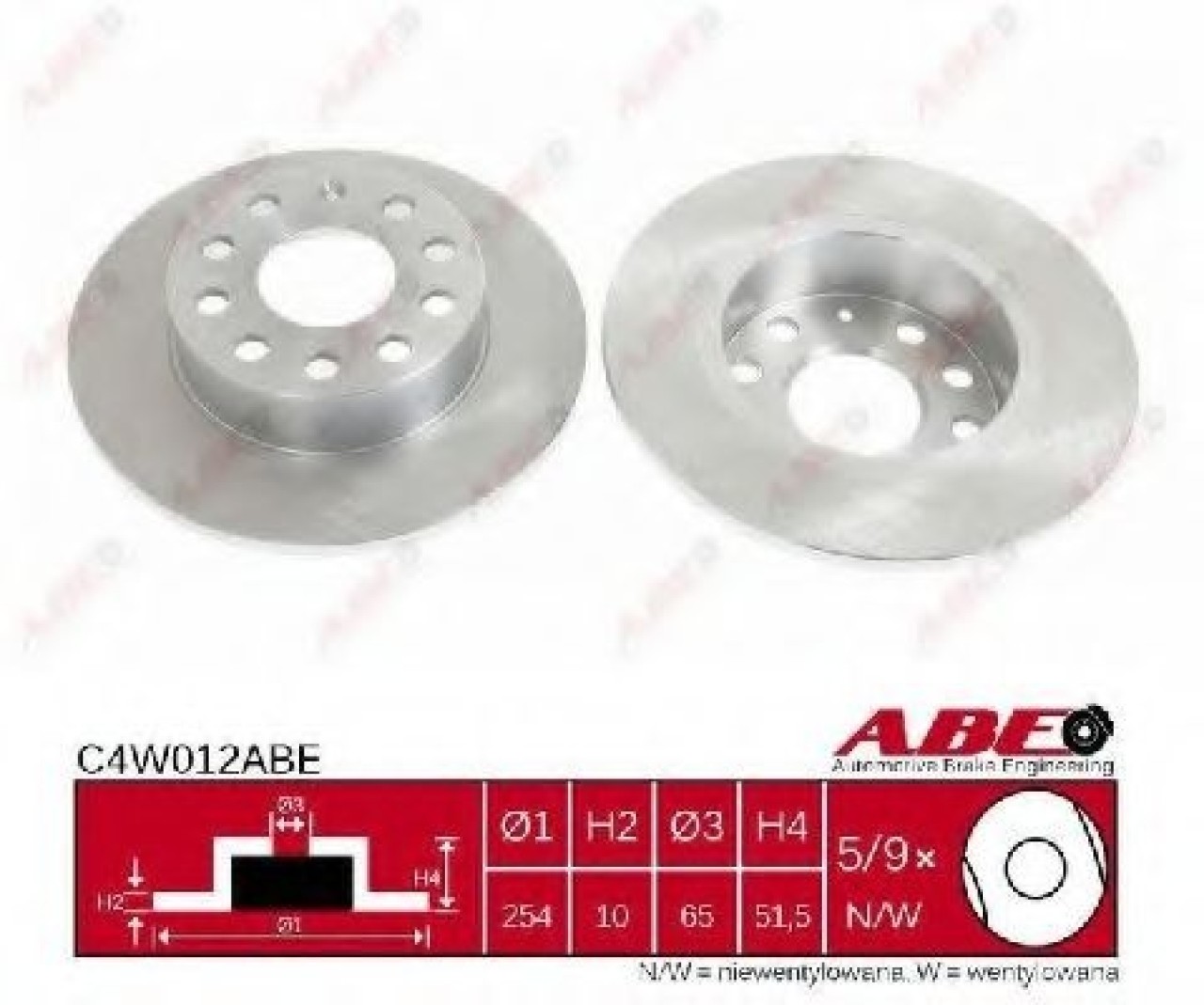 Disc frana VW GOLF VI Variant (AJ5) (2009 - 2013) ABE C4W012ABE piesa NOUA