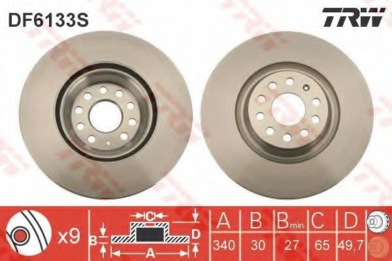 Disc frana VW GOLF VII Variant (BA5) (2013 - 2016) TRW DF6133S piesa NOUA