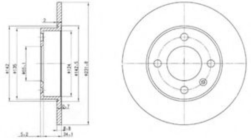 Disc frana VW LUPO (6X1, 6E1) (1998 - 2005) DELPHI BG3505 piesa NOUA