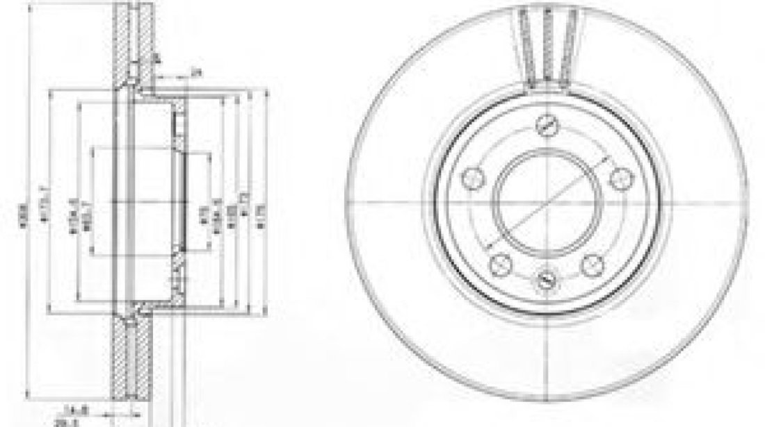 Disc frana VW MULTIVAN V (7HM, 7HN, 7HF, 7EF, 7EM, 7EN) (2003 - 2015) DELPHI BG9891 piesa NOUA