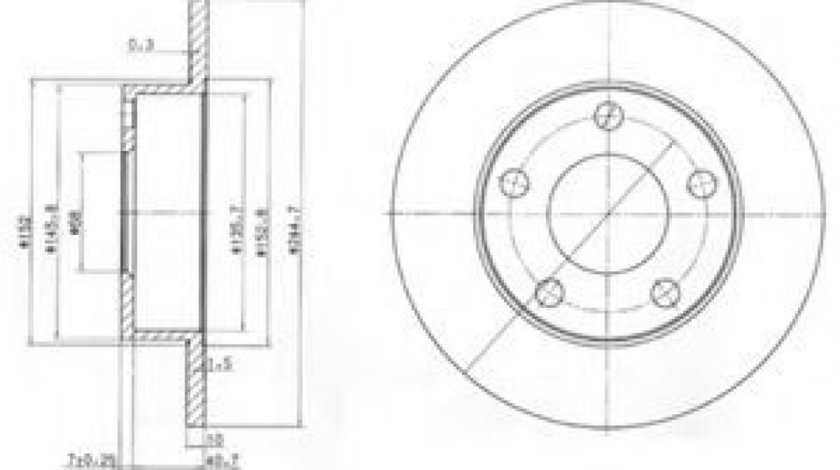 Disc frana VW PASSAT (3B3) (2000 - 2005) DELPHI BG3381 piesa NOUA