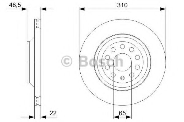 Disc frana VW PASSAT (3G2) (2014 - 2016) BOSCH 0 986 479 303 piesa NOUA