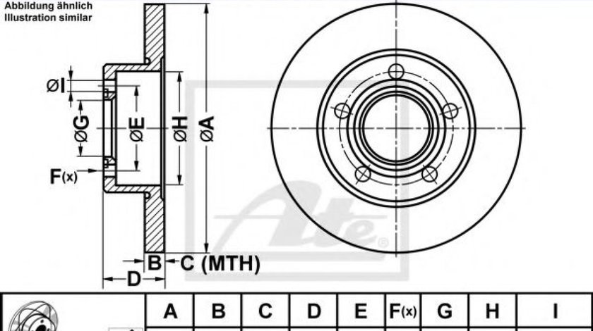 Disc frana VW PASSAT Variant (3B6) (2000 - 2005) ATE 24.0310-0201.1 piesa NOUA