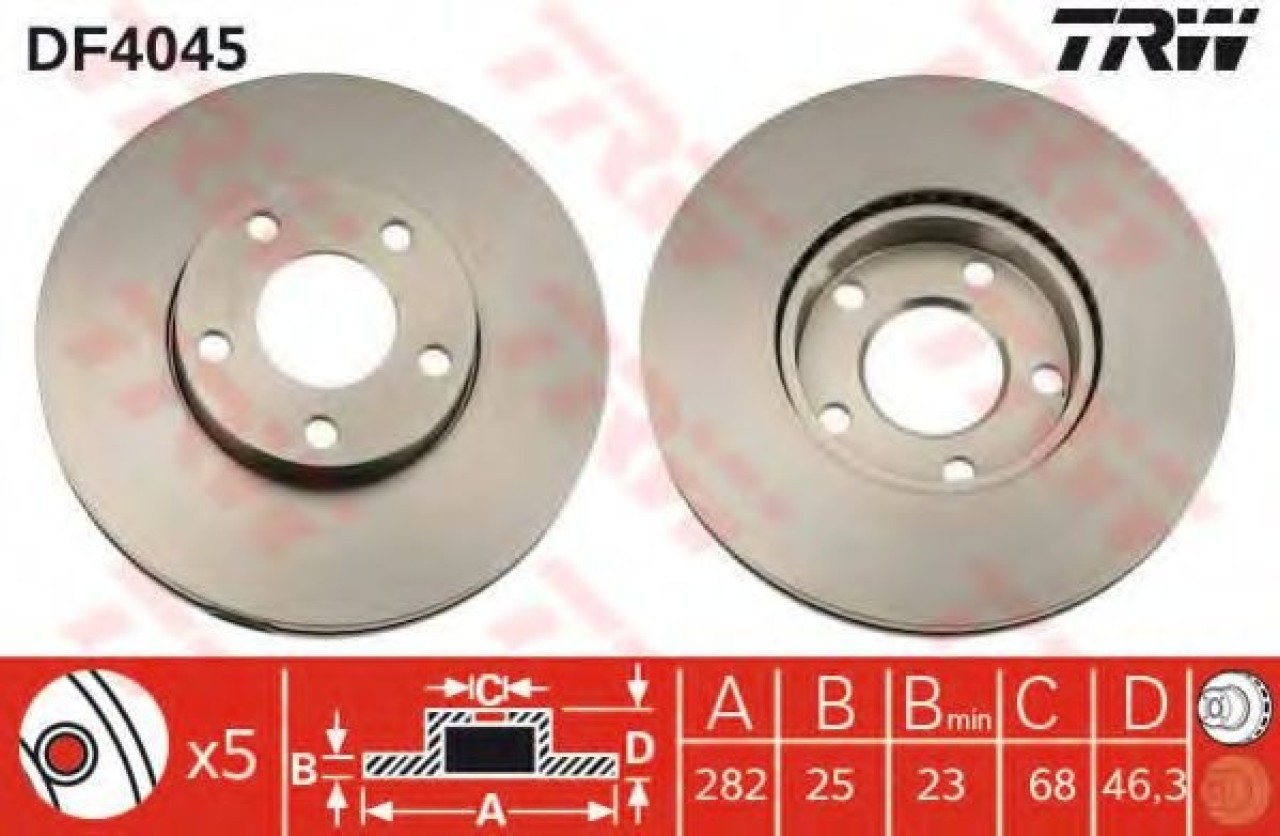 Disc frana VW PASSAT Variant (3B6) (2000 - 2005) TRW DF4045 piesa NOUA