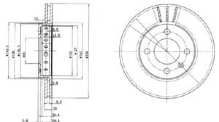 Disc frana VW POLO (6N2) (1999 - 2001) DELPHI BG2982 piesa NOUA