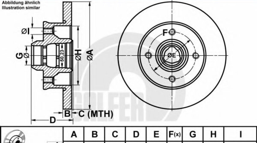 Disc frana VW POLO CLASSIC (6KV2) (1995 - 2006) GALFER B1.G210-0111.1 piesa NOUA