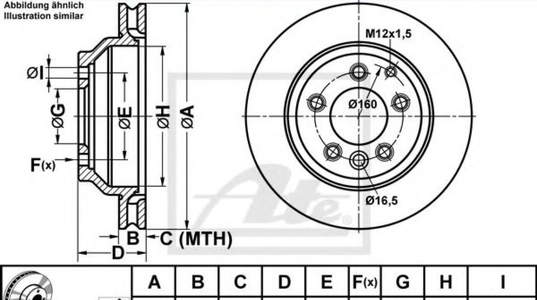 Disc frana VW TOUAREG (7LA, 7L6, 7L7) (2002 - 2010) ATE 24.0128-0149.1 piesa NOUA