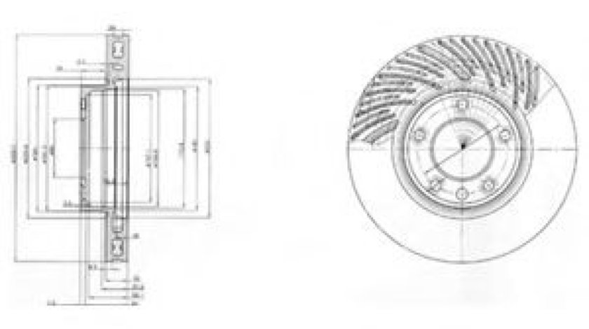 Disc frana VW TOUAREG (7LA, 7L6, 7L7) (2002 - 2010) DELPHI BG9773 piesa NOUA