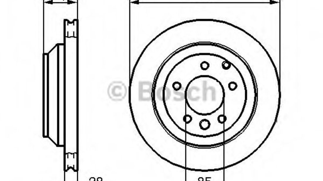 Disc frana VW TOUAREG (7P5) (2010 - 2016) BOSCH 0 986 479 095 piesa NOUA