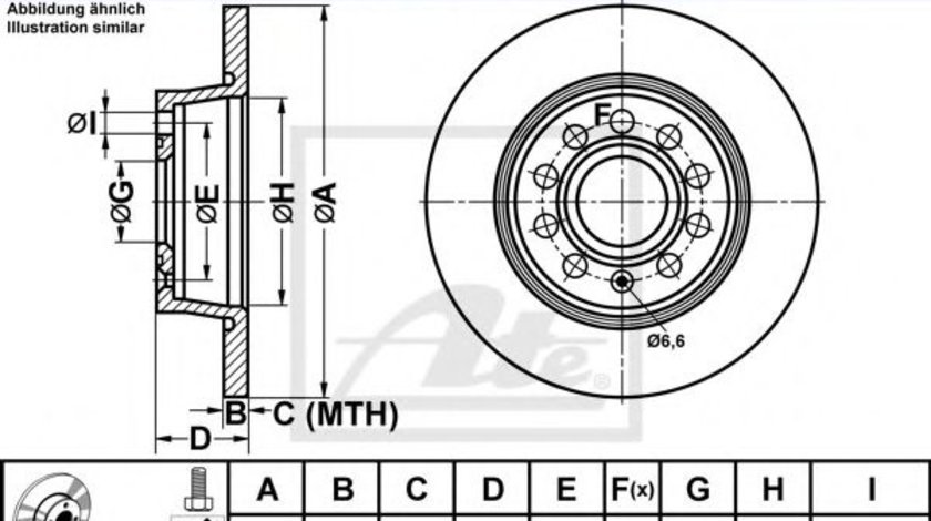 Disc frana VW TOURAN (1T3) (2010 - 2015) ATE 24.0110-0356.1 piesa NOUA