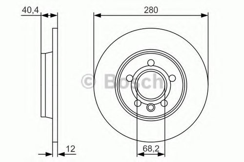 Disc frana VW TRANSPORTER IV bus (70XB, 70XC, 7DB, 7DW, 7DK) (1990 - 2003) BOSCH 0 986 479 R91 piesa...