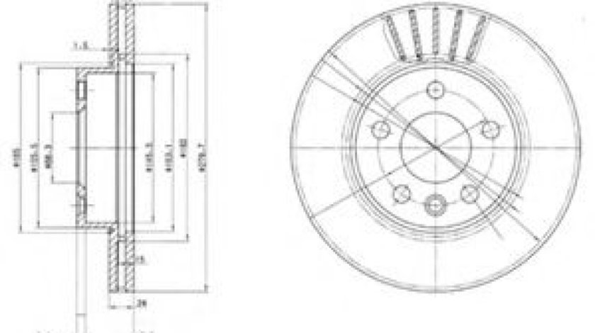 Disc frana VW TRANSPORTER IV caroserie (70XA) (1990 - 2003) DELPHI BG3417 piesa NOUA